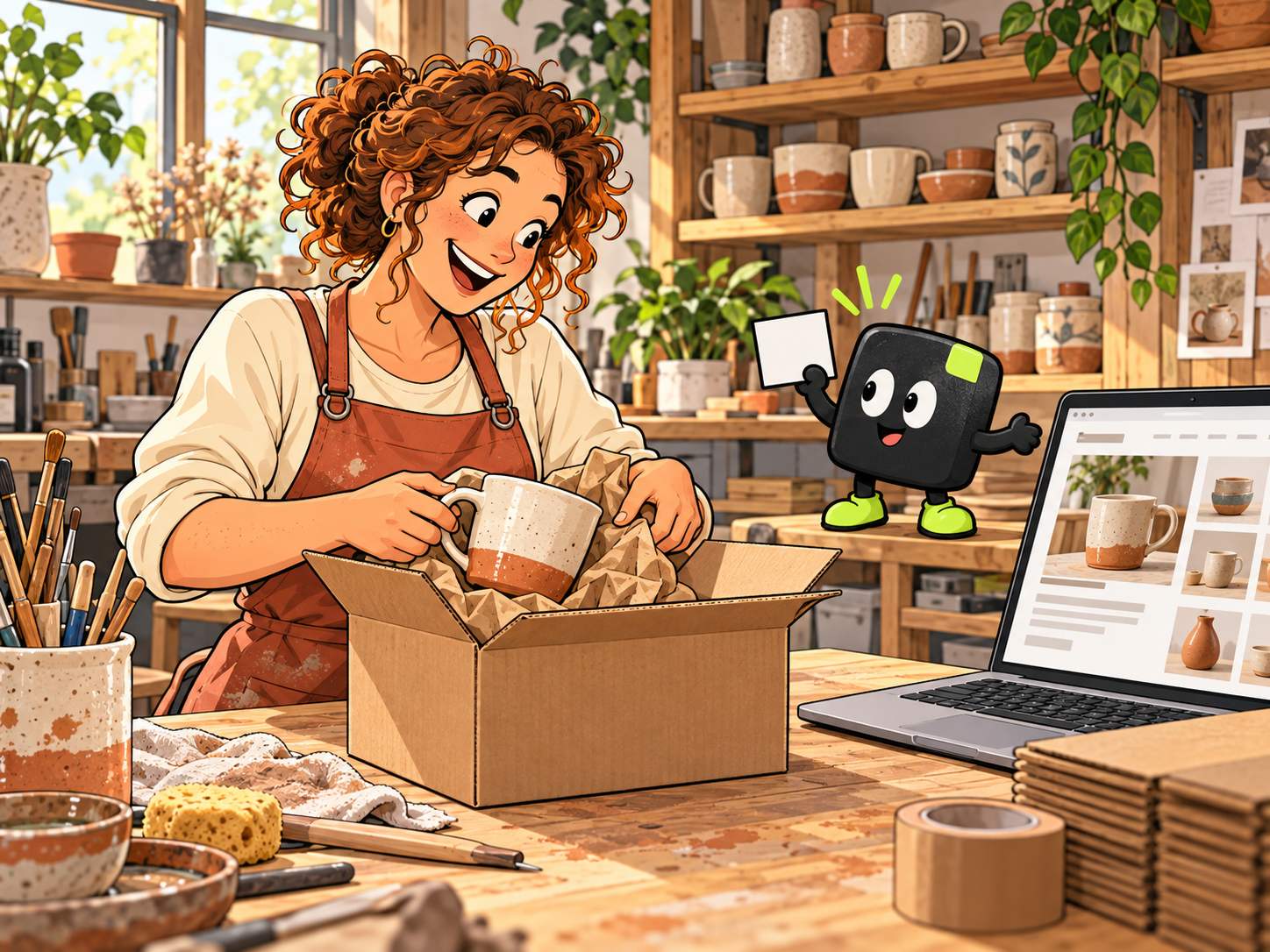 Comic-Illustration zum Beispiel Shops & kleine Labels